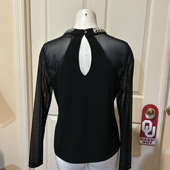 Moa Moa Sheer Rhinestone Blouse. Size Large - Picture 5 of 10